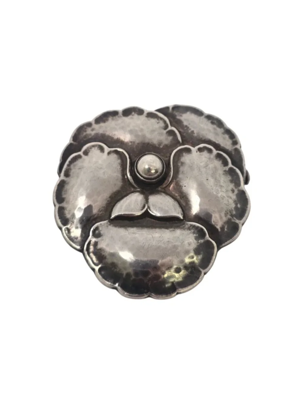 Georg Jensen Denmark Sterling Silver 113 Pansy Pin/Brooch #25617